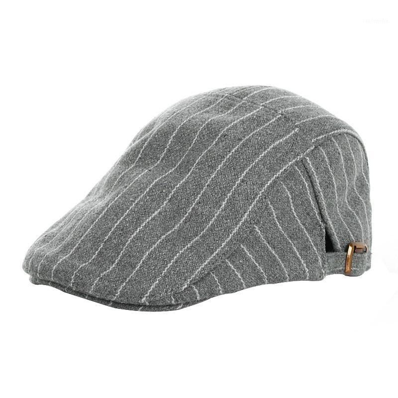 

1pc Child Hats Striped Toddlerborn Baby Kids Boy Striped Beret Hat Peaked Cabbie Flat Cap1