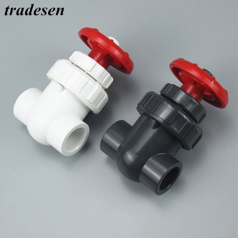 

1pc Hi-quality UPVC I.D 20/25/32/40mm Gate Valve Precision Flow Control PVC Sluice Valve Garden Irrigation Aquarium PVC Valve T200530, White