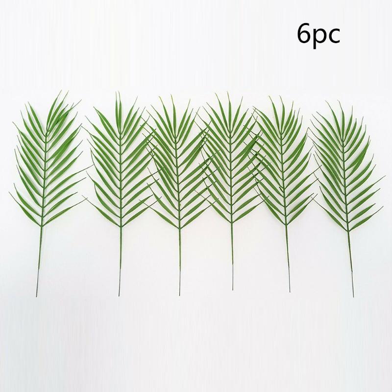

6pcs Artificial Plants Wedding Decor Arrangement Cycas Leaves DIY Craft For Home Office Faux Fern Party Supplies Fake Monstera, As pic