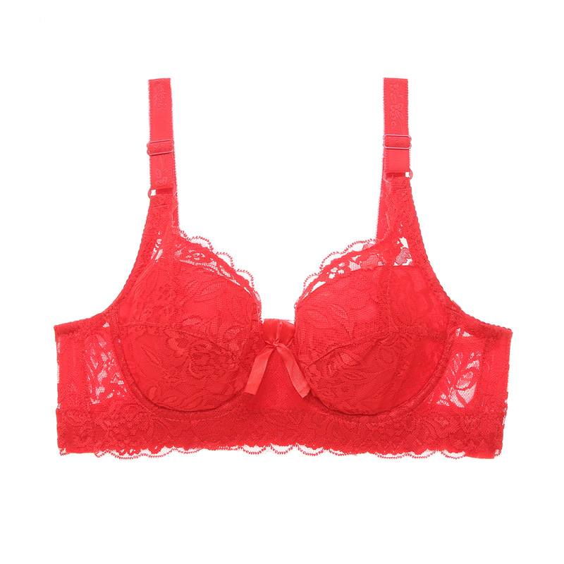 

Women Lace Bra Bandage Push Up Bras Lady Sexy Lingerie Underwire Bras Large Size Women's Underwear 2020, Blue