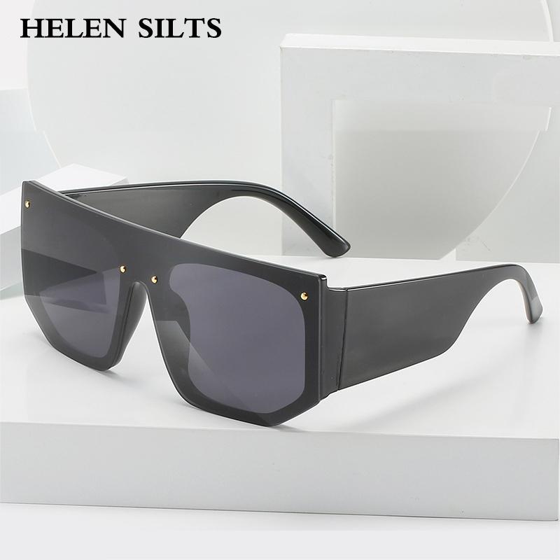 

Sunglasses Square One Piece Women Fashion Oversized Goggle Sun Glasses Men Punk Eyewear Brand Designer UV400 Shades Gafas H211