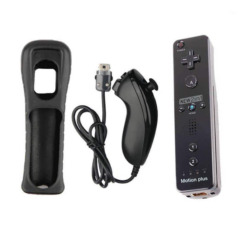 

2 in 1 Wireless Remote Gamepad Controller for Wii Controller Nunchuk Built in Motion Plus with Silicone Case Controle1