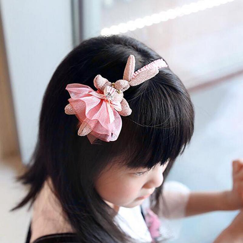 

Girls Hair Band Cartoon Lace Dress Headbands Anti-skid Headwraps YH-17, Pink