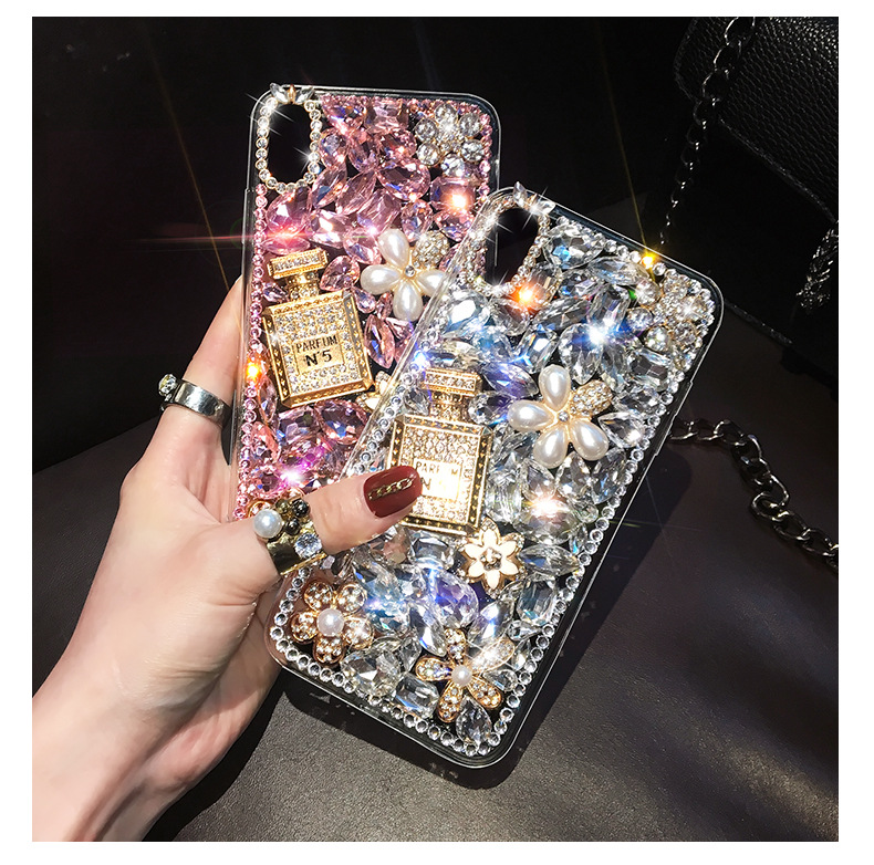 

Luxury Bling Diamond Rhinestone Flower Case For iPhone 11 Pro MAX X XS MAX XR 6 6S 7 8 Plus SE 2020 12 Phone Case Pearl Crystal, Mix colors