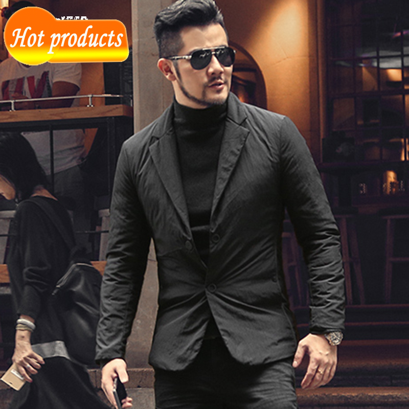 

2021 The New New Warm Winter Design Comfortable Black Causal Down Male Single Breasted European Style Blazer Suit Wf907 Di5a, Army green