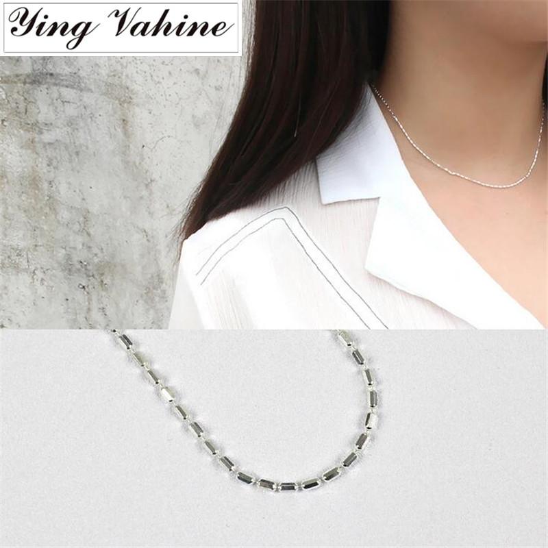 

925 Sterling Silver Jewelry Classic Contracted Necklace for Women