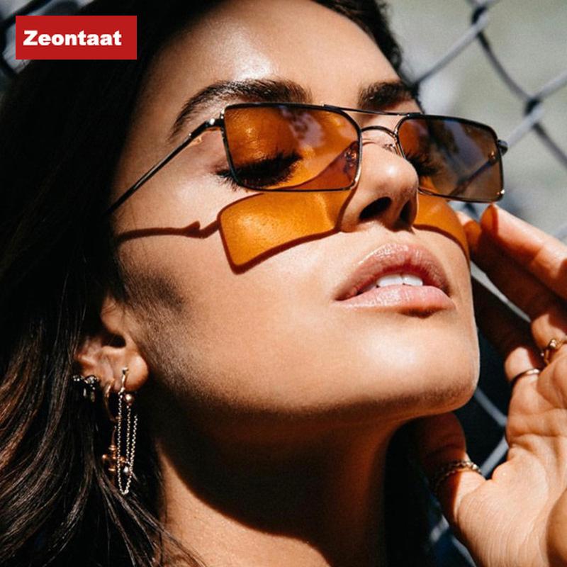 

Sunglasses Rectangle Fashion Popular Women Men Shades Small Square Sun Glasses For Female Summer Traveling Brown Oculos