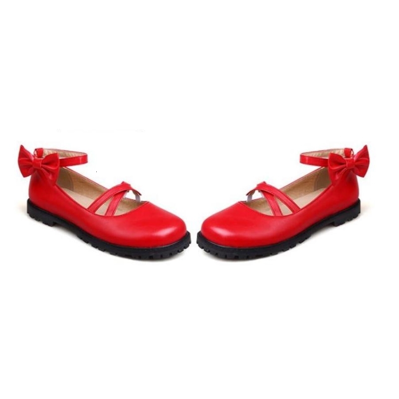 

2021 Free Send Spring and Autumn New Style Low Heel Bowknot Round Head Women's Shoes T1TF, Red