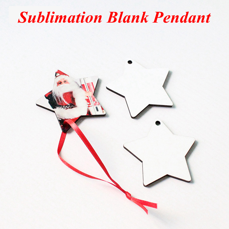 

Sublimation Blank Christmas Ornaments DIY Star Shaped Pendants Handmade Xmas Tree Pendants Double Sided MDF Creative Decoration YFA2706