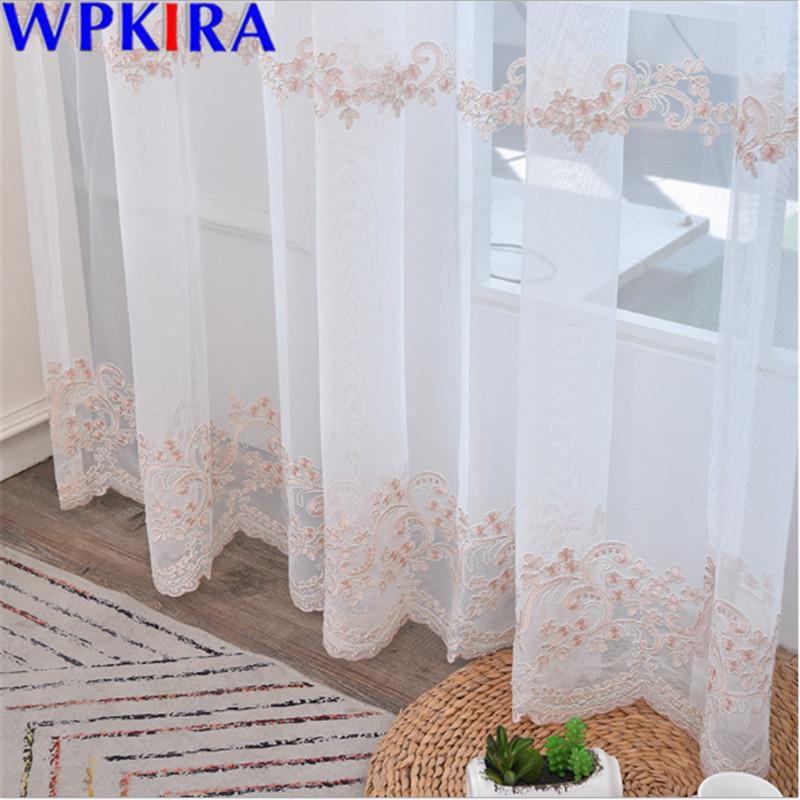

Sequins Embroidery Tulle Curtains Romatic Voile Sheer Curtain For Living Room Balcony Window Screen Kitchen Drape Modern X-AD573, Tulle 2