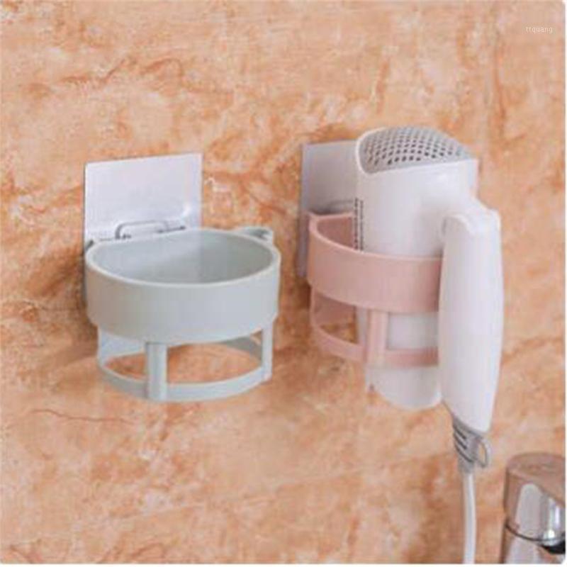 

Plastic Hair Dryer Holder Multifunctional Adhesive Hair Drier Organizer Seamless Bathroom Shelves Space Saver Storage Rack1