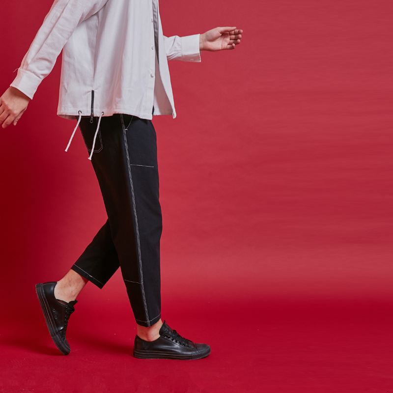 

2021 New S-6xl!! Tailor-made Design of Black Men with Small Feet Nine-point Drape Men's Pants Harem Pants. 2KXD