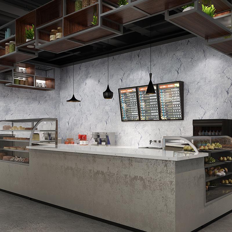 

Retro Industrial Style Plain Solid Color Wallpaper Clothing Store Internet Cafe Restaurant Retro Cement Gray Crack PVC Wallpaper, Purplish gray