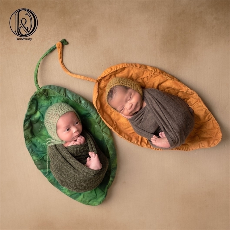 

D&J New Big Green Leaves Posing Blanket Newborn Baby Photography Props Soft Basket Filler Photo Shoot Photography Accessories 201123, Yellow