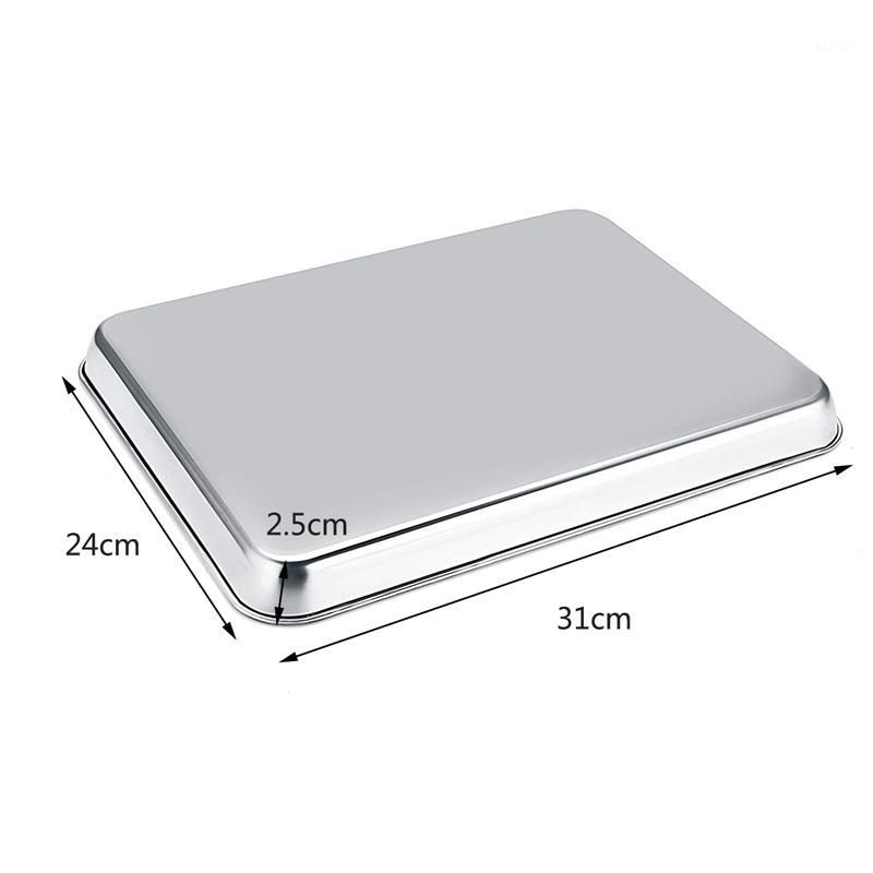 

Hot New Baking Sheet, Cookie Sheet Stainless Steel Toaster Oven Tray Pan Rectangle Easy Clean, Dishwasher Safe (12 Inch)1