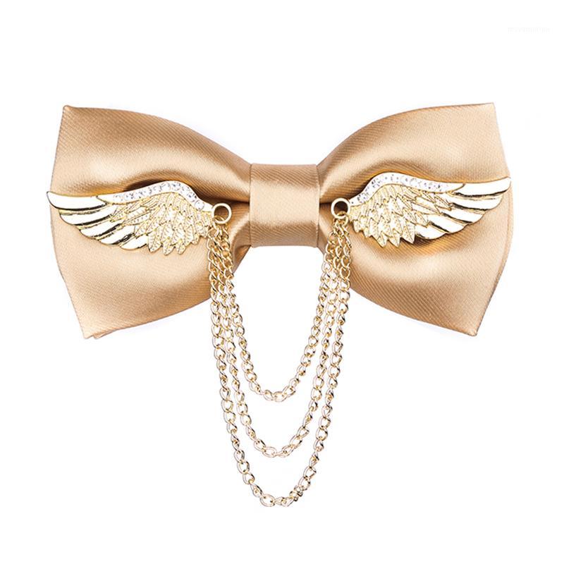 

New Diamond Golden Bow Tie for Men Wedding Business Banquet Suit Accessories Gift Handmade Adjustable Bowtie1