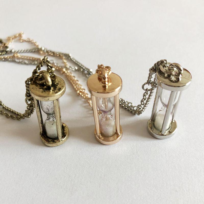 

wholesale 6pcs/ lot small version high quality fashion jewelry metal hourglass long chain sweater necklace