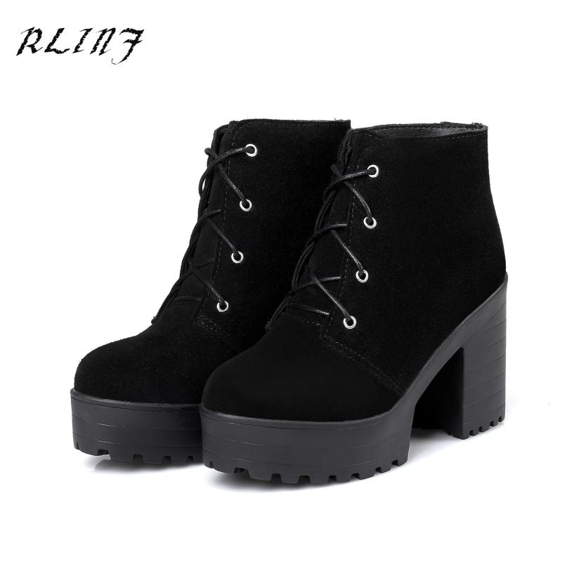 

2020 New Leather Wild Retro High Heel Strap Boots Bare Boots Solid Color with Black Khaki
