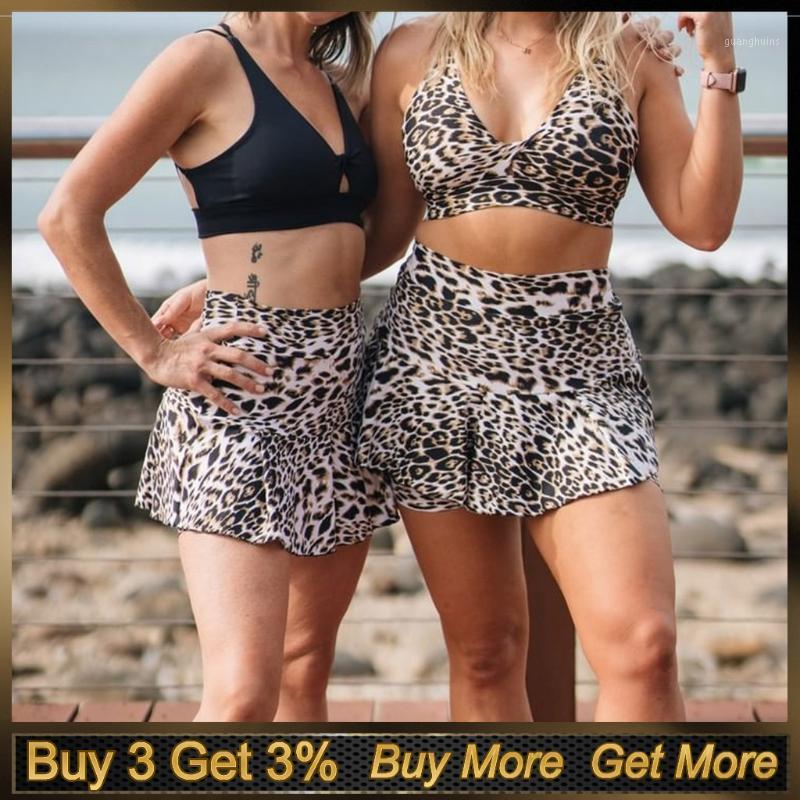 

Leopard Print Women Yoga Shorts Basic Slip Bike Shorts Compression Workout Leggings Yoga Capris Short Deportivo Mujer1, Brown