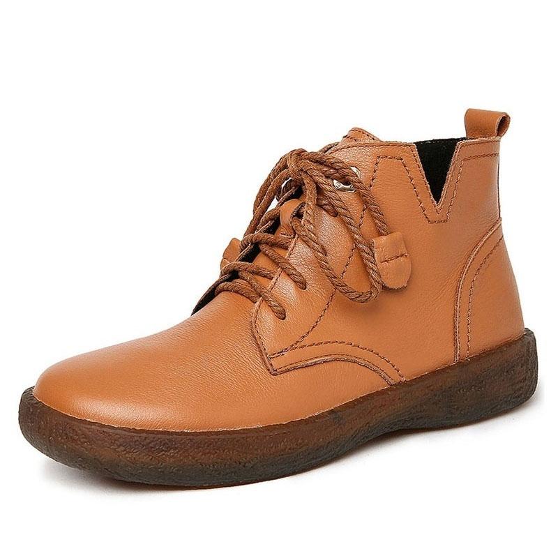 

Fashion Autumn Winter Women Snow Boots Flat Heel Ankle Boots for Women 2020 Genuine Leather Waterproof Warm Shoes Botas Mujer, Black short plush