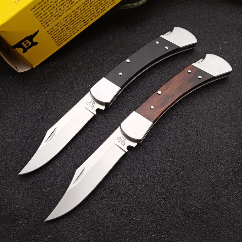 

Two types High quality classic 110 folding knife 440C blade Steel head + American sand iron wood / steel head + G10 handle outdoor tool