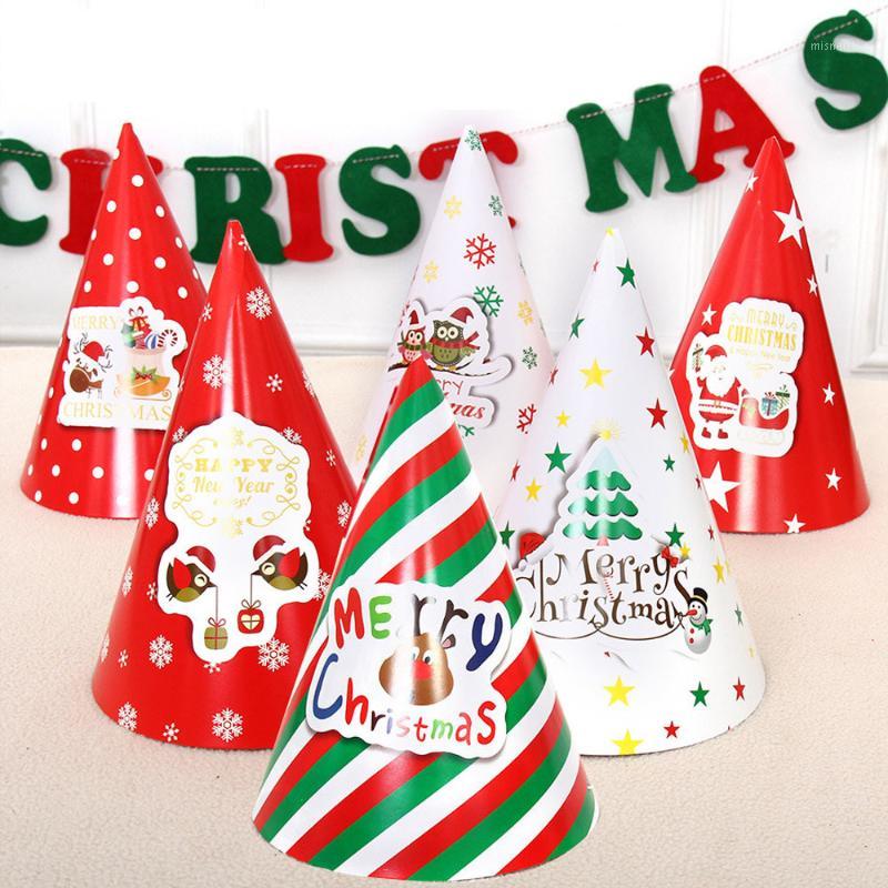 

Christmas Dress Up Paper Adult Child Three-dimensional Christmas Hat 6 Pack hat deco de noel gorro navidad1