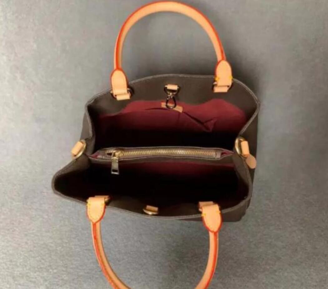 

Top Classic print flower Leather handbags purses Montaigne bag tote Women Leather single Shoulder crossbody bags big shopper Bags, Brown