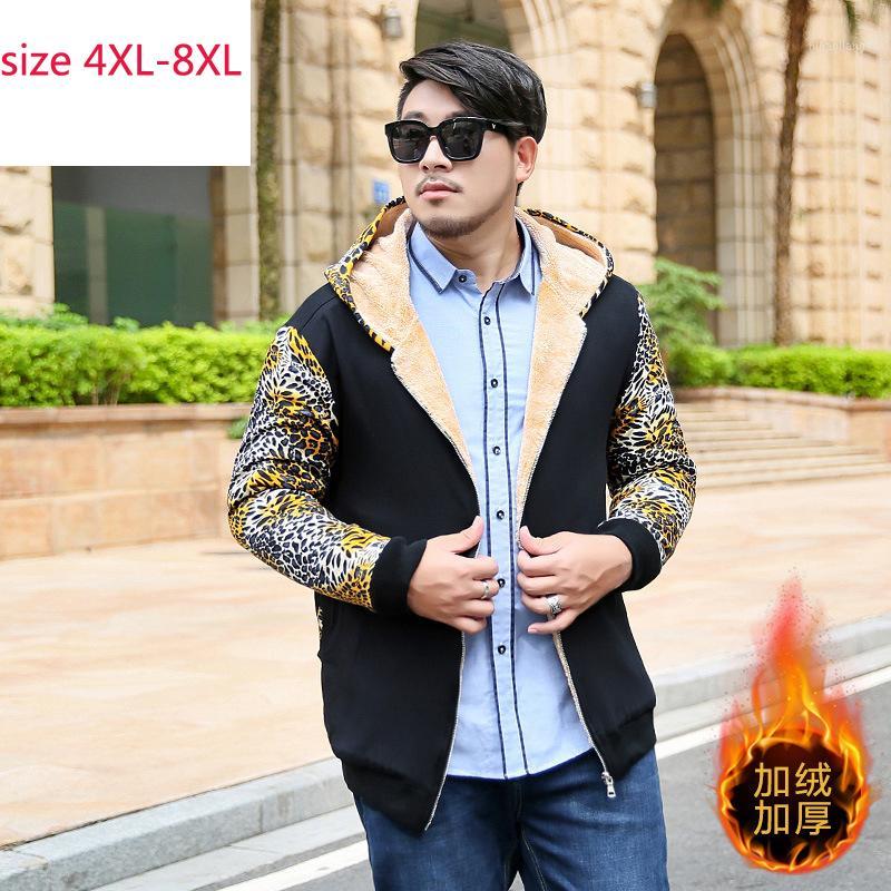 

new arrival fashion super large Winter Print Leopard Jacket Cardigan Men Clothes Thick Casual Hoodies plus size 4XL5XL6XL7XL8XL1, Wy654a
