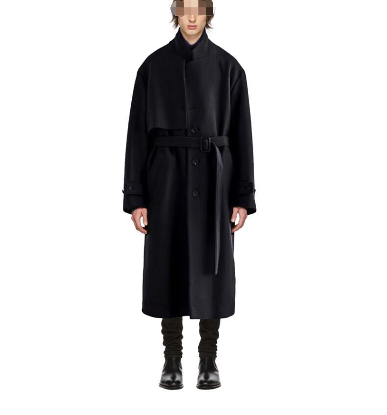 

2021 -7xl!! New Male Classic Urban Silhouette Woolen Coat I0BE, Black