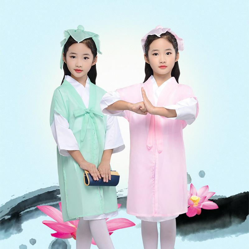 

Children's costumes, children's national costume, three characters, disciples, poetry, reading, costumes, suits