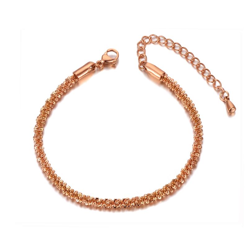 

Fashion Rose Gold Stainless Steel Charm Strand Bracelets Bangle For Women Bohemia Trendy Chain & Link Bracelet B20032