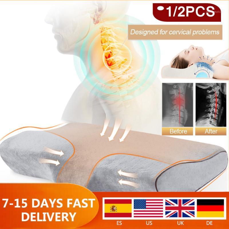 

1/2PCS Memory Foam Pillow Orthopedic Sleep Massager Pillow Neckrest Bedding Pillows For Sleeping Fiber Slow Rebound Cervical1