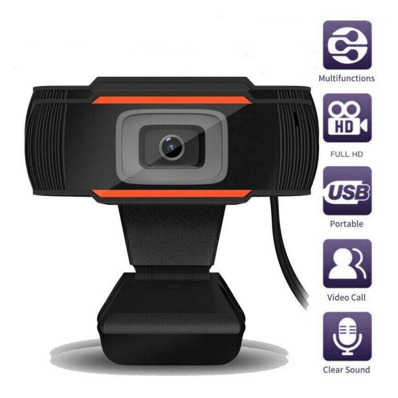 

HD Webcam Rotatable USB Camera Video Recording Web Camera 480P/720P/1080P With Microphone For PC Laptop Desktop Video Meeting 11, Black