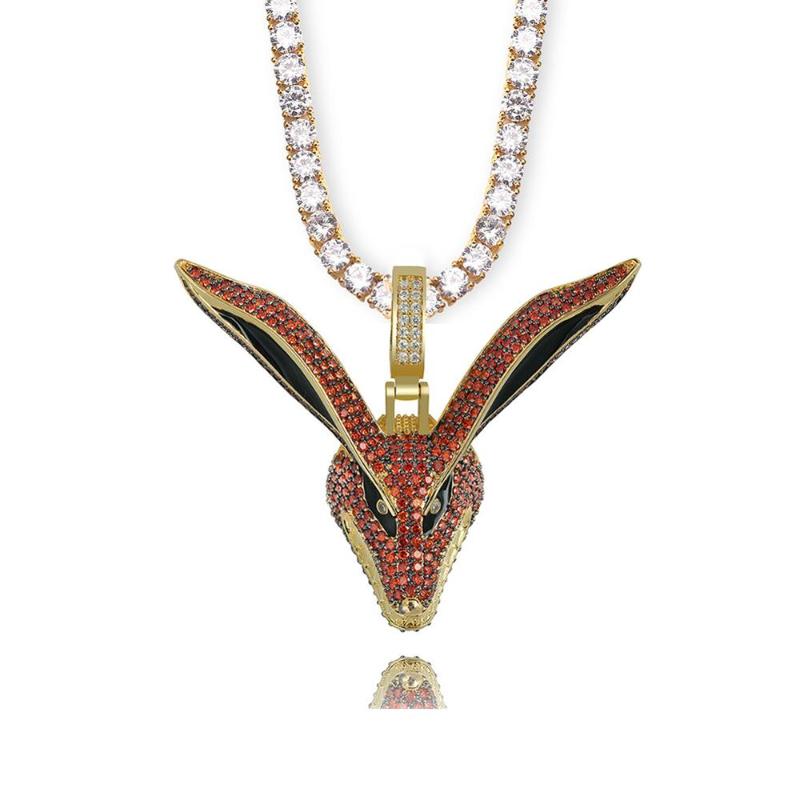 

New Nine-Tailed Pendant Necklace Iced Out Micro Pave Cubic Zirconia Stones Hip Hop Pendants & Necklaces for Men Women Bling