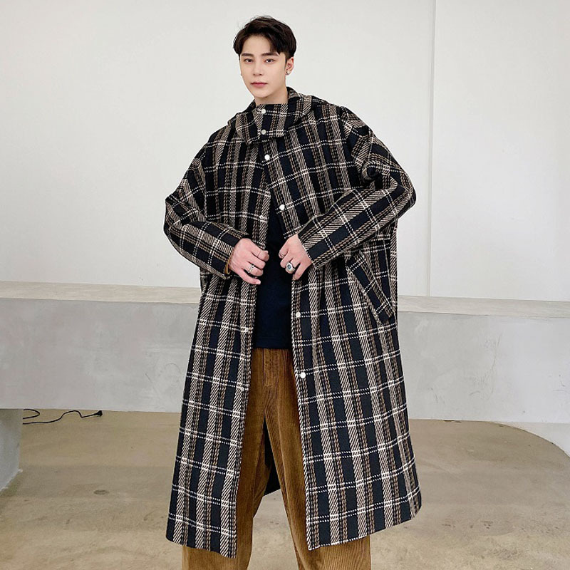 

2020 Men Retro-striped Long Hoodie Trench Coat Outerwear Female Male Streetwear Vintage Jacket Pmqn, 3816