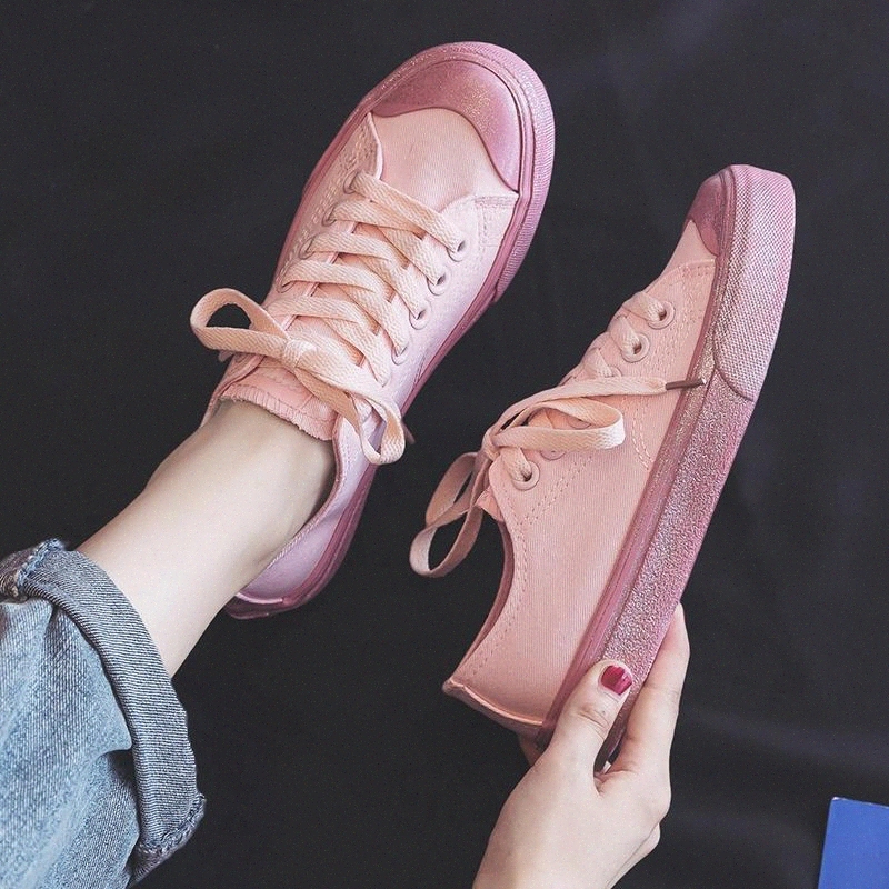 

Fashion Women's Vulcanize Shoes Spring Summer Fashion Pink Korean Style Women Canvas Shoes Flats Women Casual Fashion Sneakers #xn7f