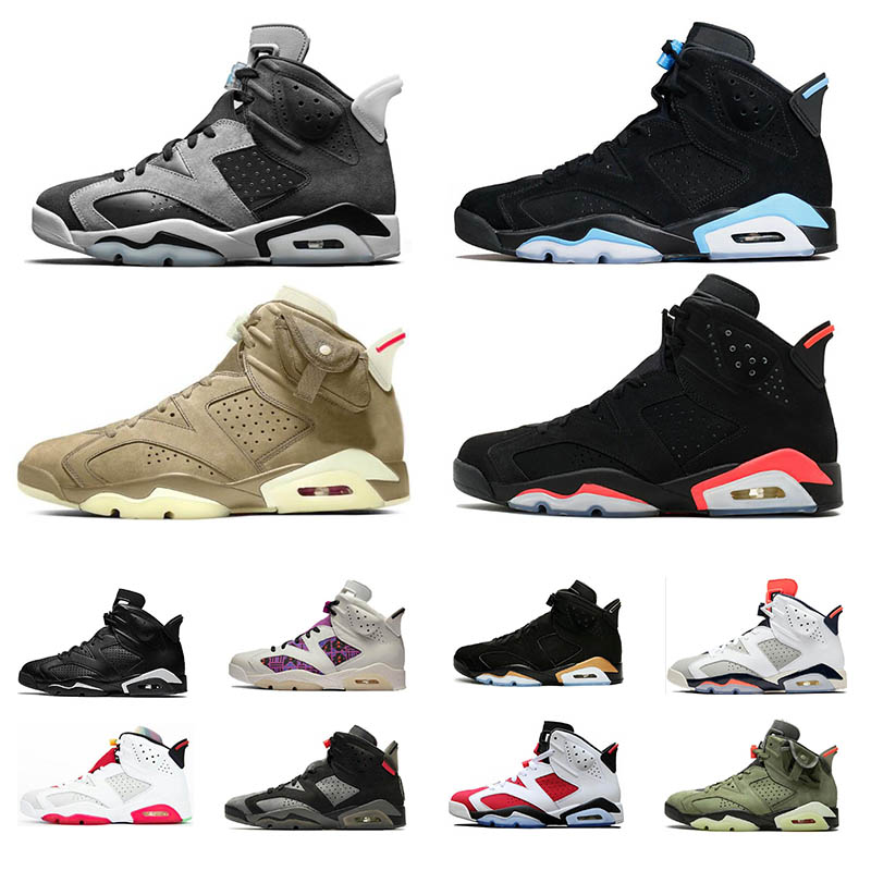 

Smoke Grey Tech Chrome 6 6s men basketball shoes NEW black Infrared Carmine UNC DMP Electric Green Hare Tinker Oreo sports sneakers