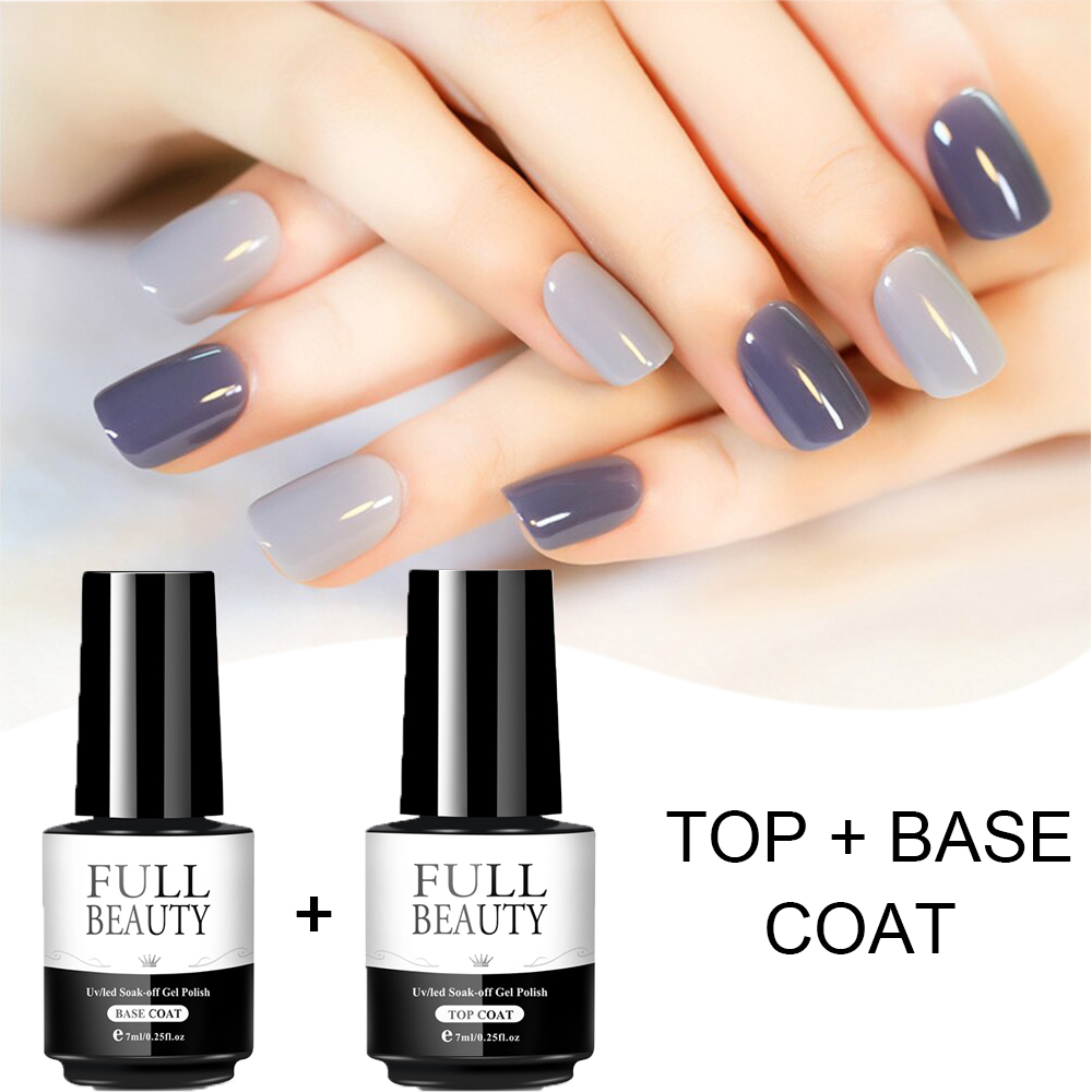 

7ml Top Base Coat Gel Polish Long Lasting Soak off UV Gel Varnish Shiny Sealer Nail Art Manicure Color Gel Lak Lacquer, Customize