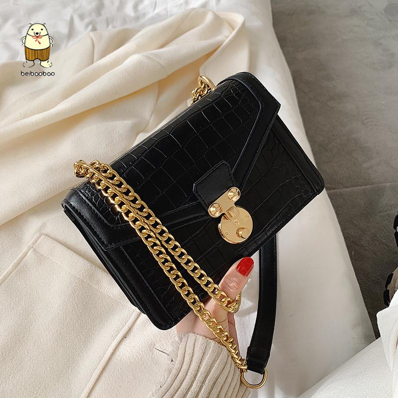 

Beibaobao 2021 Lady Iron Handle PU Leather Small Crossbody Bags for Women Luxury Fashion Lock Shoulder Handbags, Coffee