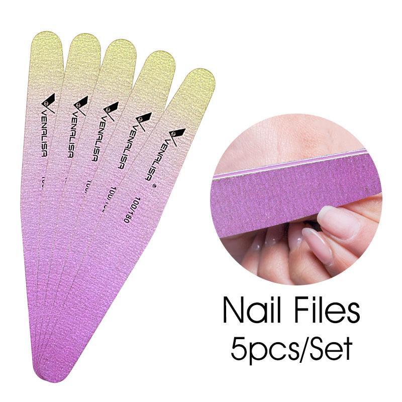

5pcs/set Nail Files For UV LED Gel Polish Manicure Nail Tool File 100/180 Double Side for Design Tool, 5pcs nail file