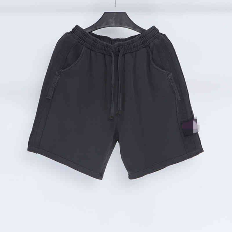 

Men's Shorts cotton loose Summer leisure time lovers motion Beach pants run Fashion and comfort violet Embroidered Badge DQZK, Black