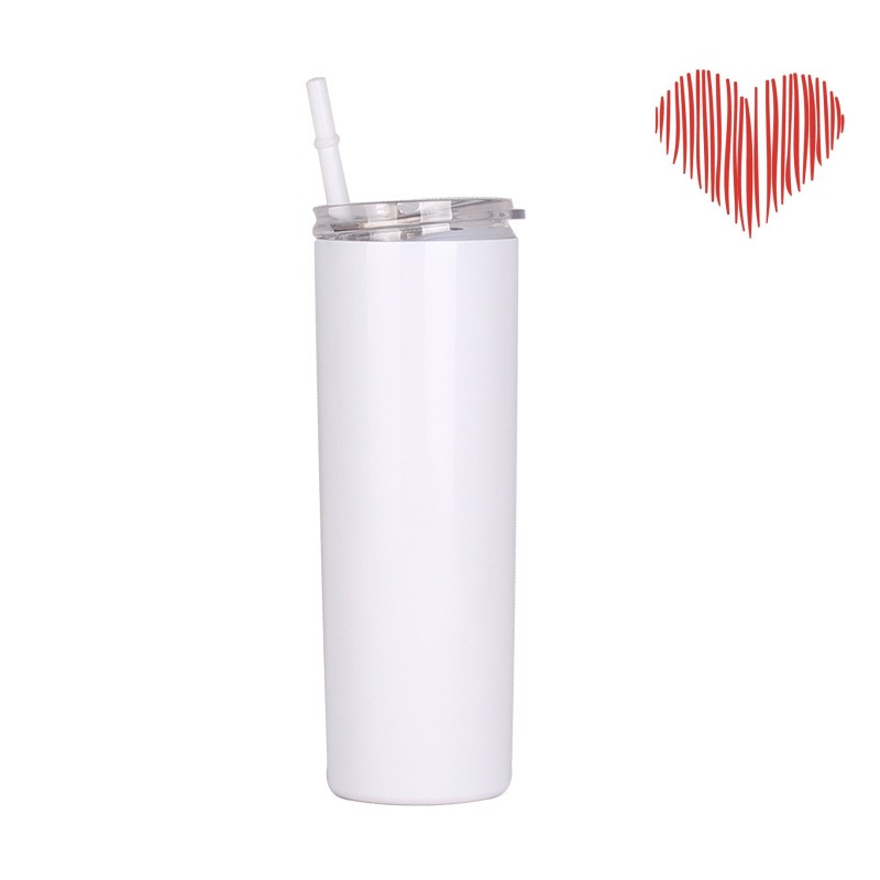 

Blanks Cups Stainless Steel White 20oz Sublimation Straight Skinny Tumbler Transparent Plastic Snore Piece Milk Mugs Cover Indoor Home N2, As show
