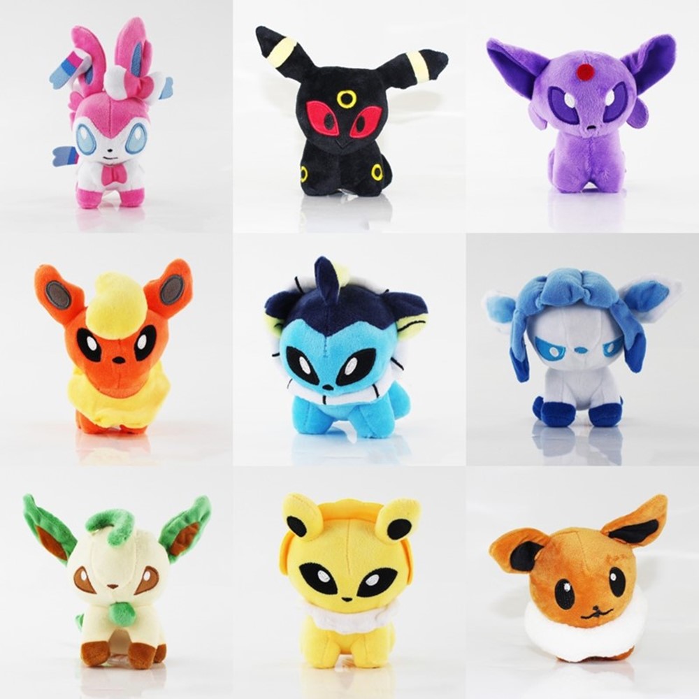 

Free Ship Pocket Monster Plush Toys Stuffed Dolls Hot Cartoon Toy Jolteon Vaporeon Glaceon Animals Stuffed Dolls Party gift