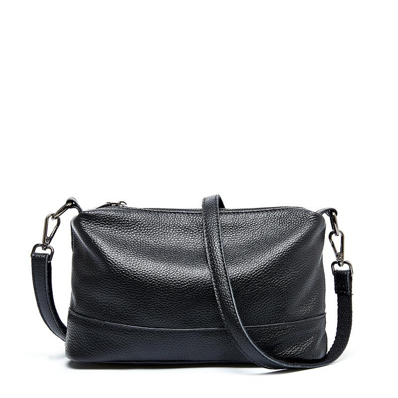 

Exquisite female bag 2021 new large-capacity soft leather shoulder messenger bag simple wild lady handbag purses and handbags, Black