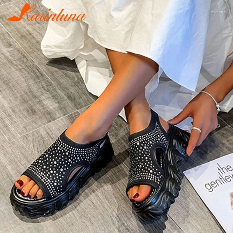 

Karin 2020 New Fashion Big Size 41 Comfortable Shoes Woman Sandals Female Peep Toe Platform INS Hot Dropship Sandals Women1, Black