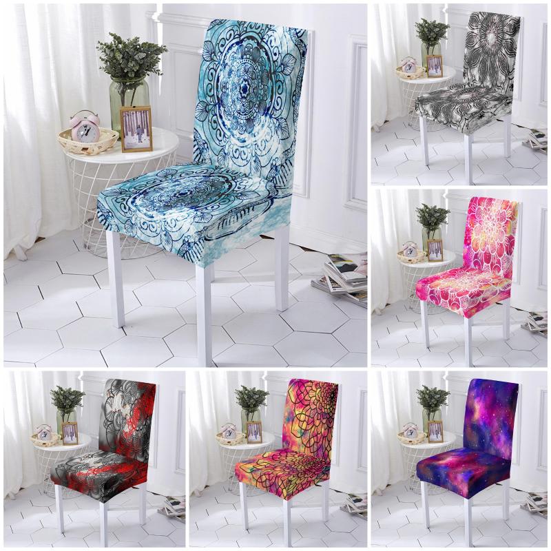 

Bohemian Chair Cover Stretch Seat Case Mandala Elastic Chair Slipcovers Universal Seat Cover For Dining Room Home Banquet