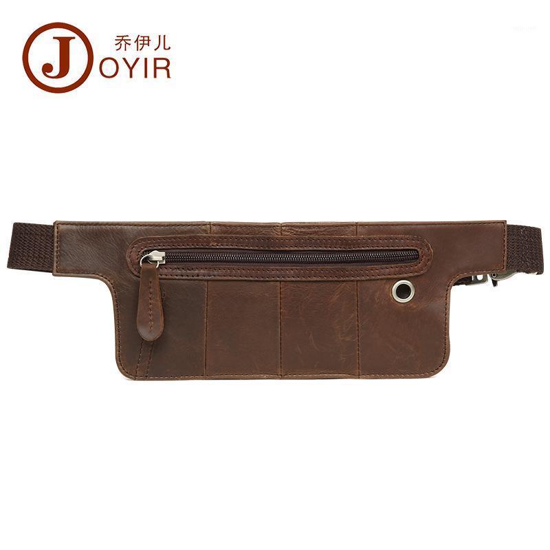 

Joyir men's vintage genuine leather waist bag Multi-functional crazy horse leather chest pack man chocolate color belt bags1, Sky blue