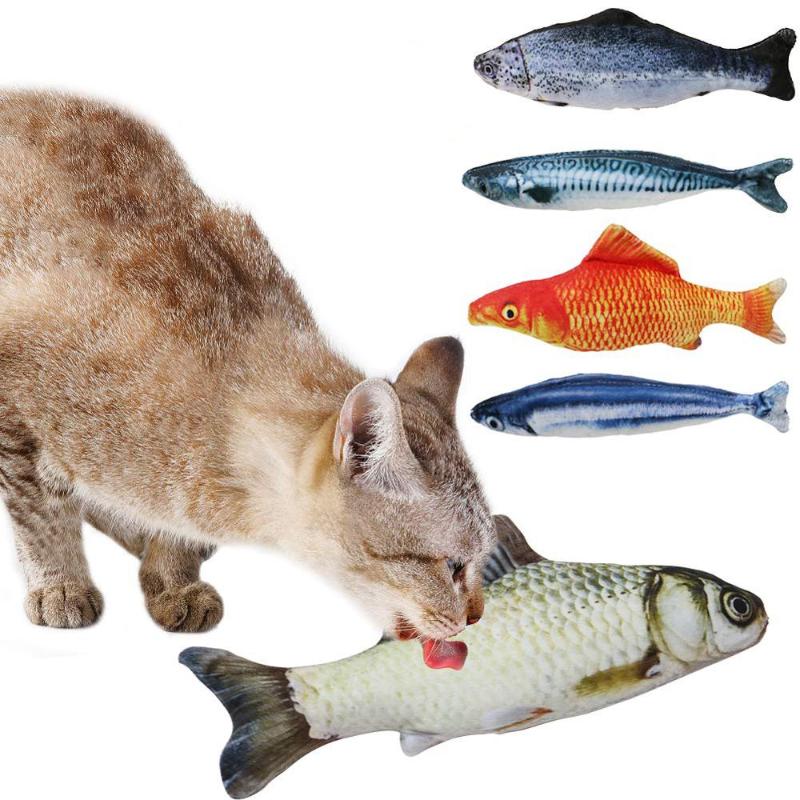 

Plush Creative 3D Printed Fish Shape pet Cat Toys Interactive Catnip Fish Stuffed toys for cats Simulation Playing Pet Toy