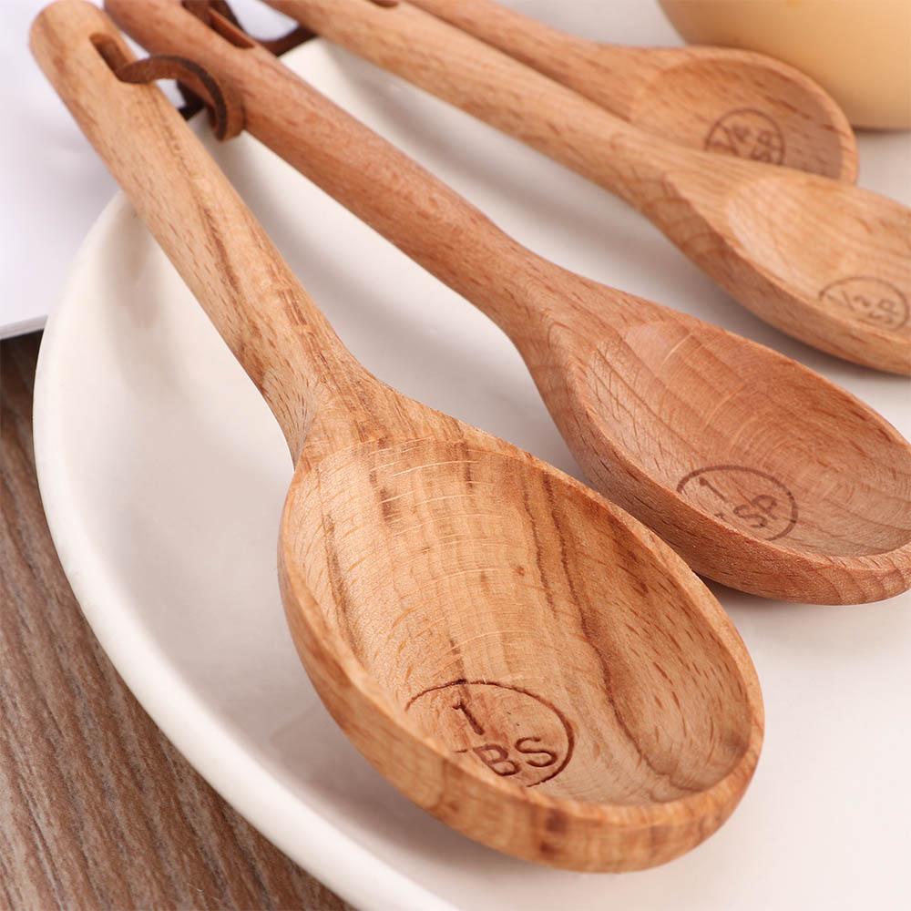 

4pcs Wood Measuring Spoon Set Kitchen Sugar Spice Salt Spoon Baking Measuring Spoons Coffee Tea Scoop Wooden Cooking Utensils H bbykOp