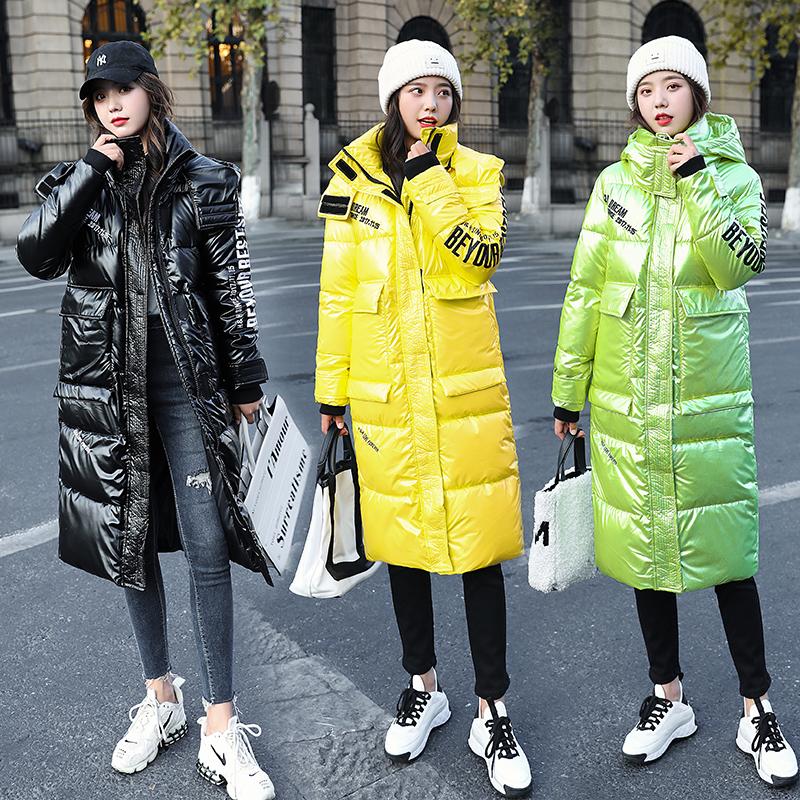 

Women Winter Coat 2020 new winter hooded jacket black long Down cotton Jacket Loose warm Glossy women's parka snow coat, Beige